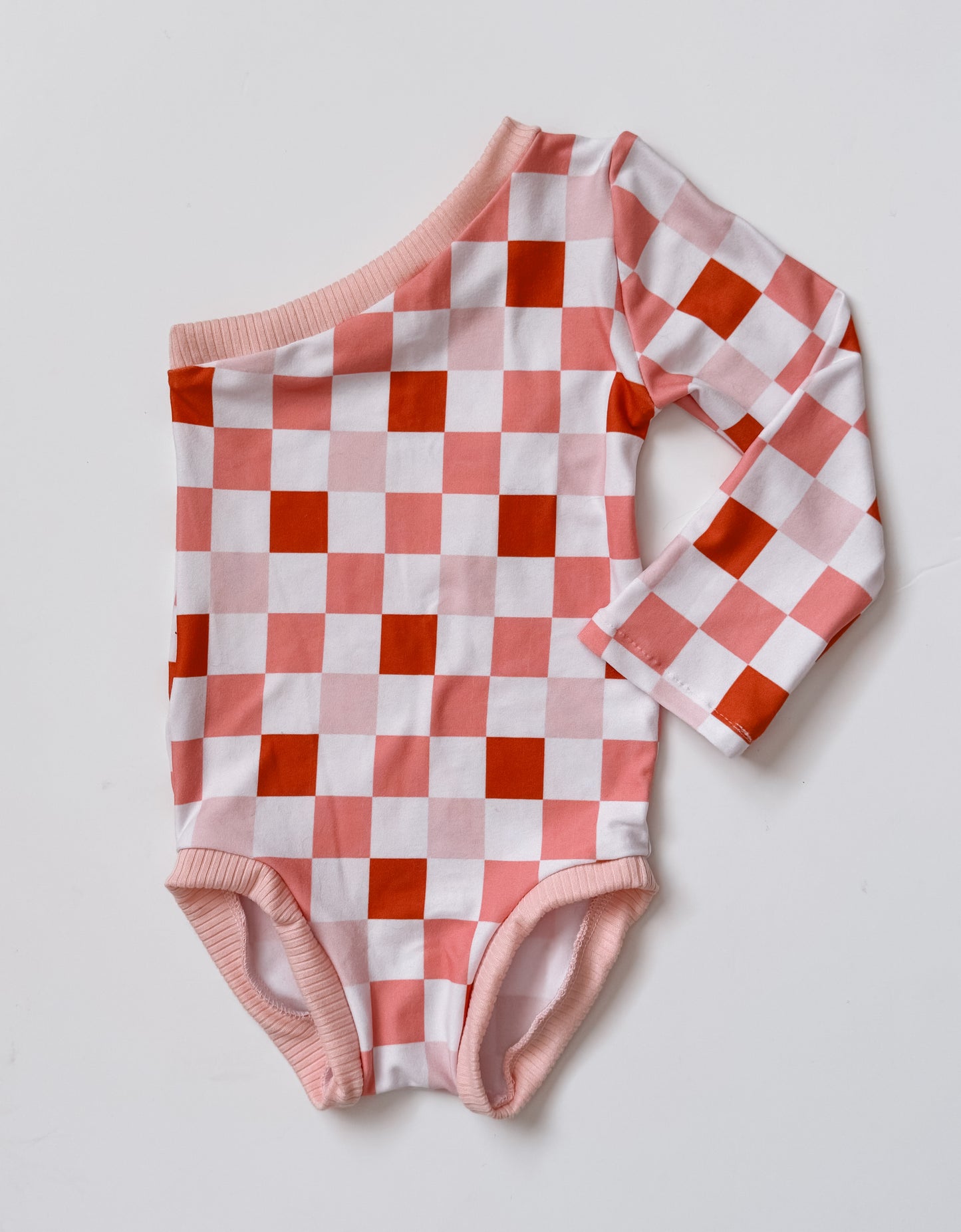 Pink Checker One Shoulder Leo (RTS)
