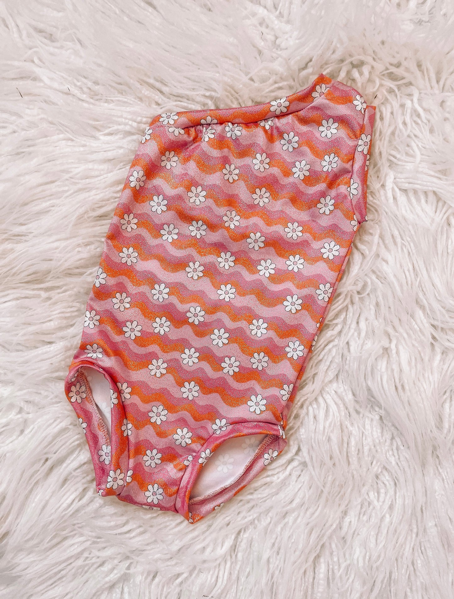 Wavy Retro Sparkle One Shoulder Leo (RTS)