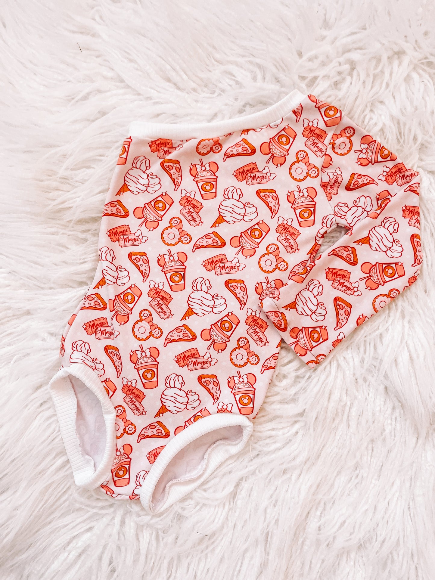 (RTS) Pink Park Snacks One Shoulder Long Sleeve Leo