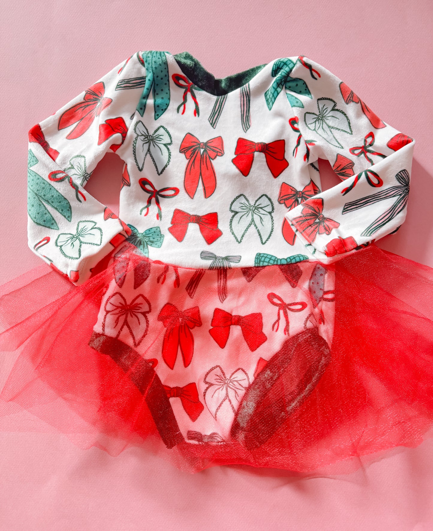 Christmas Bows Velvet Tutu Leo