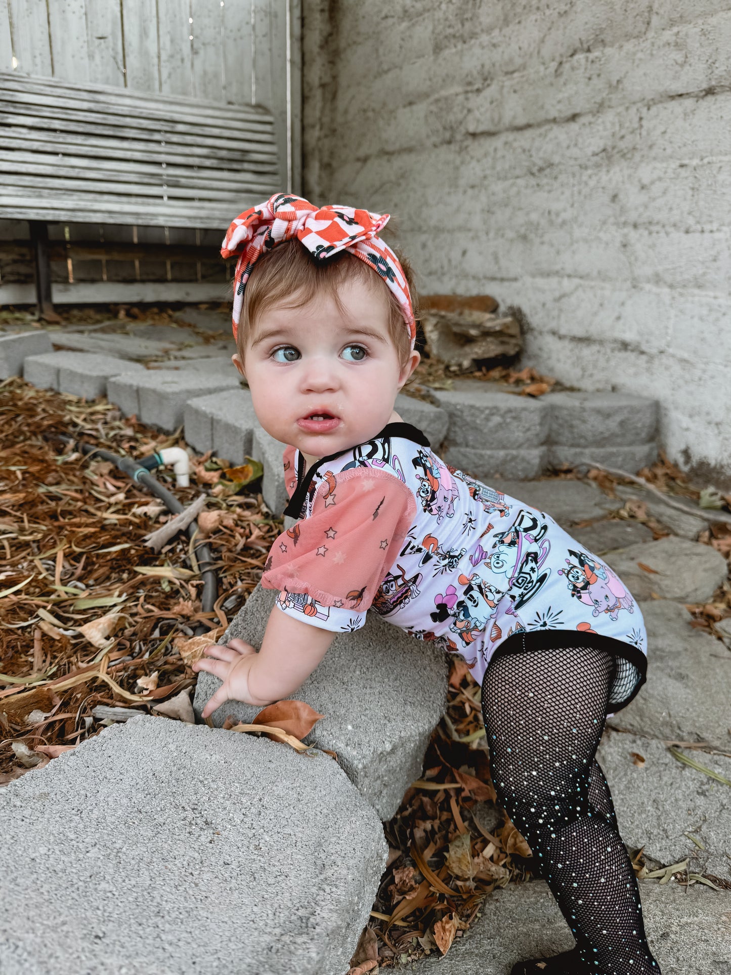 Spooky Pups Puff Sleeve Leotard