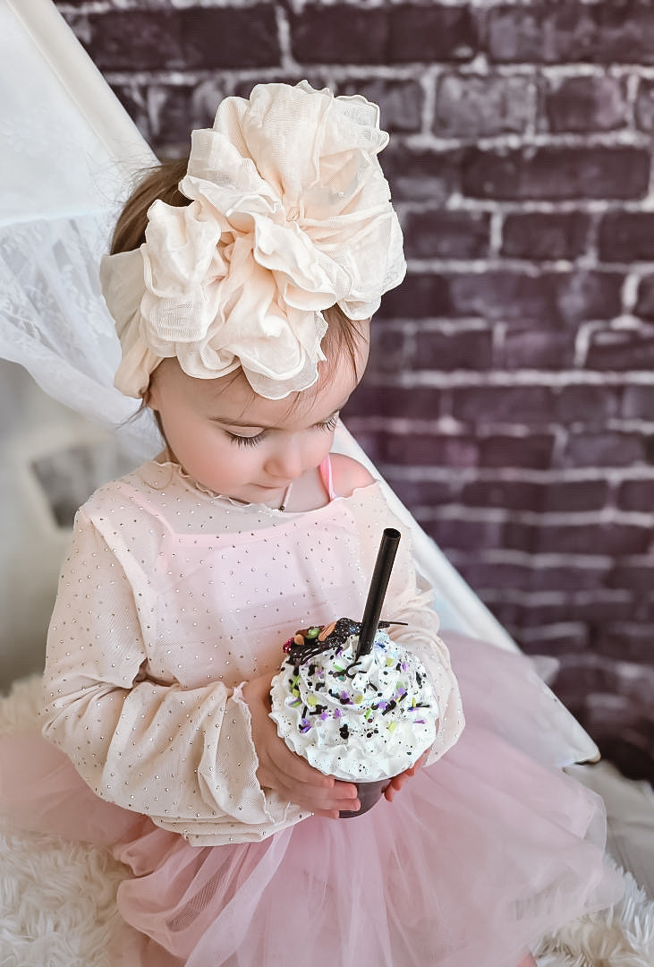 Ivory Rhinestone Mesh Layering Top