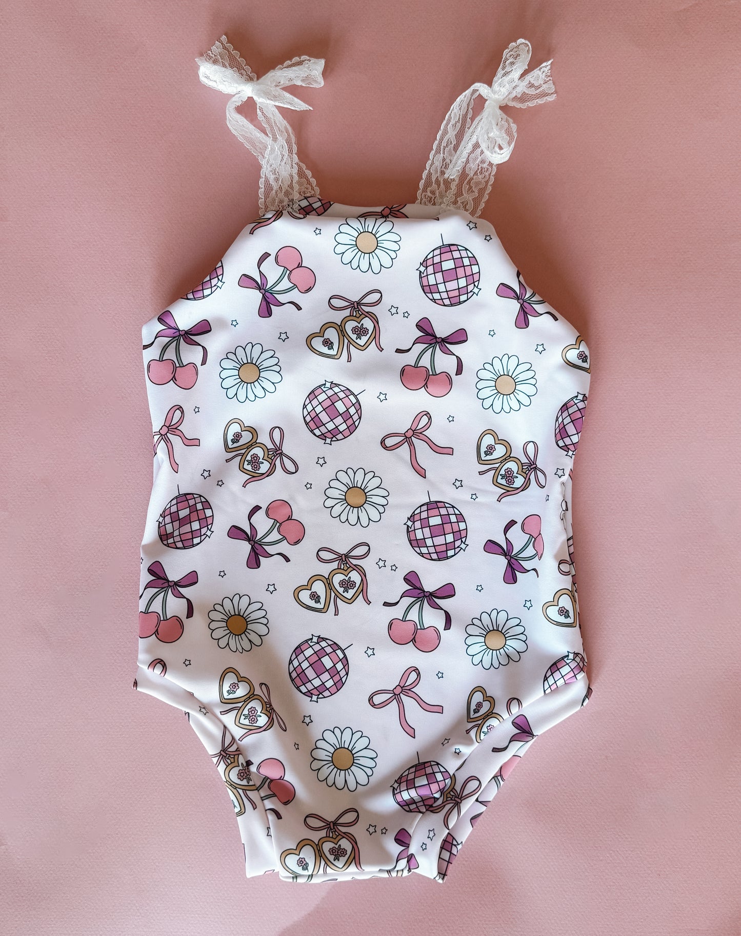Disco Daisy Tie Strap Swimsuit