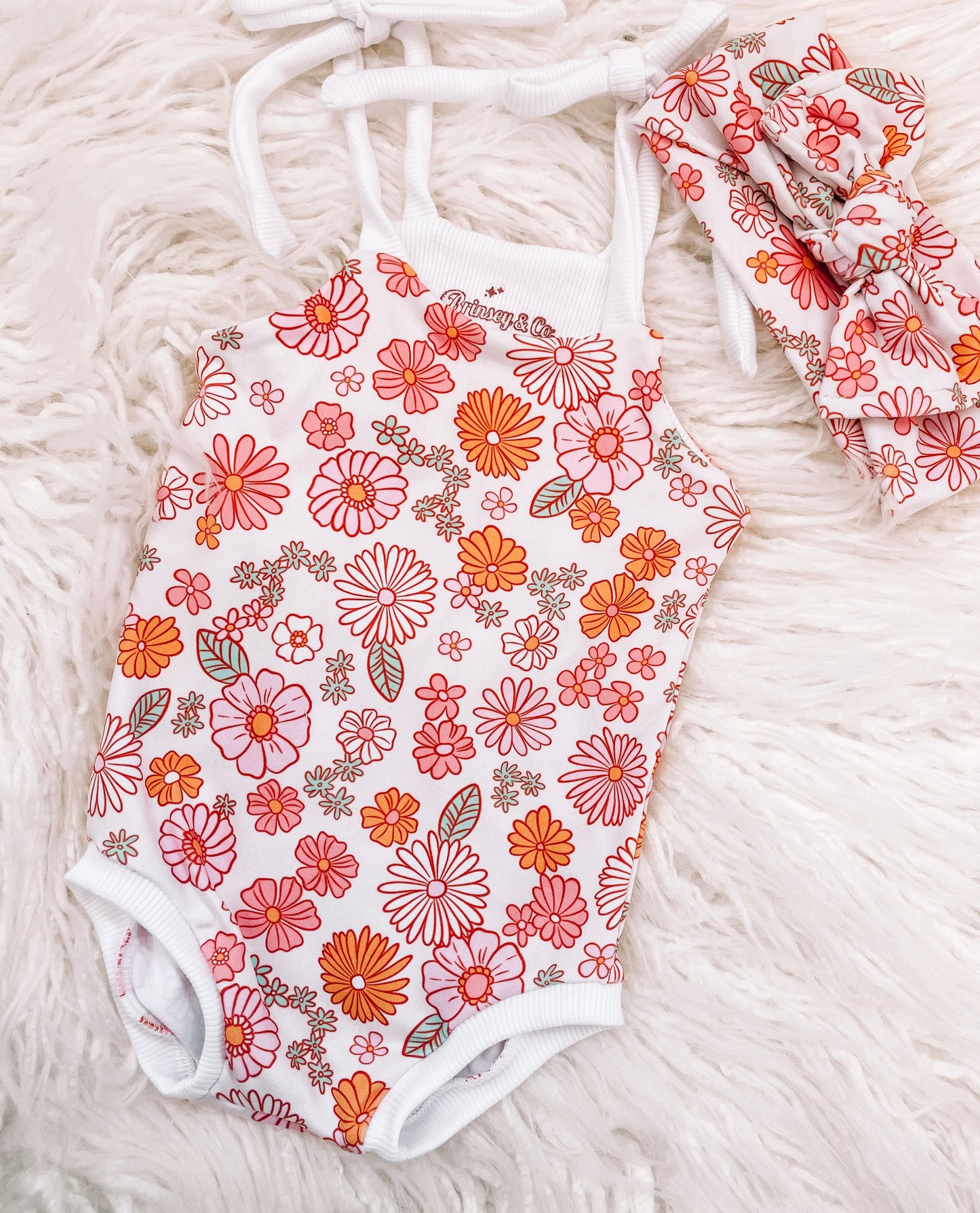 Pastel Floral Tie-Strap Leo (RTS)