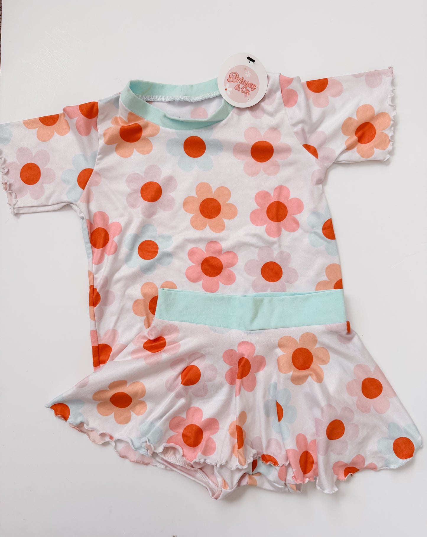 (RTS) Pastel Daisy Skirted Set