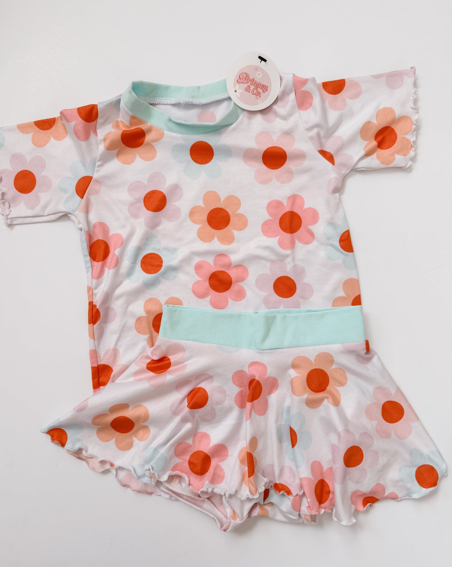 (RTS) Pastel Daisy Skirted Set