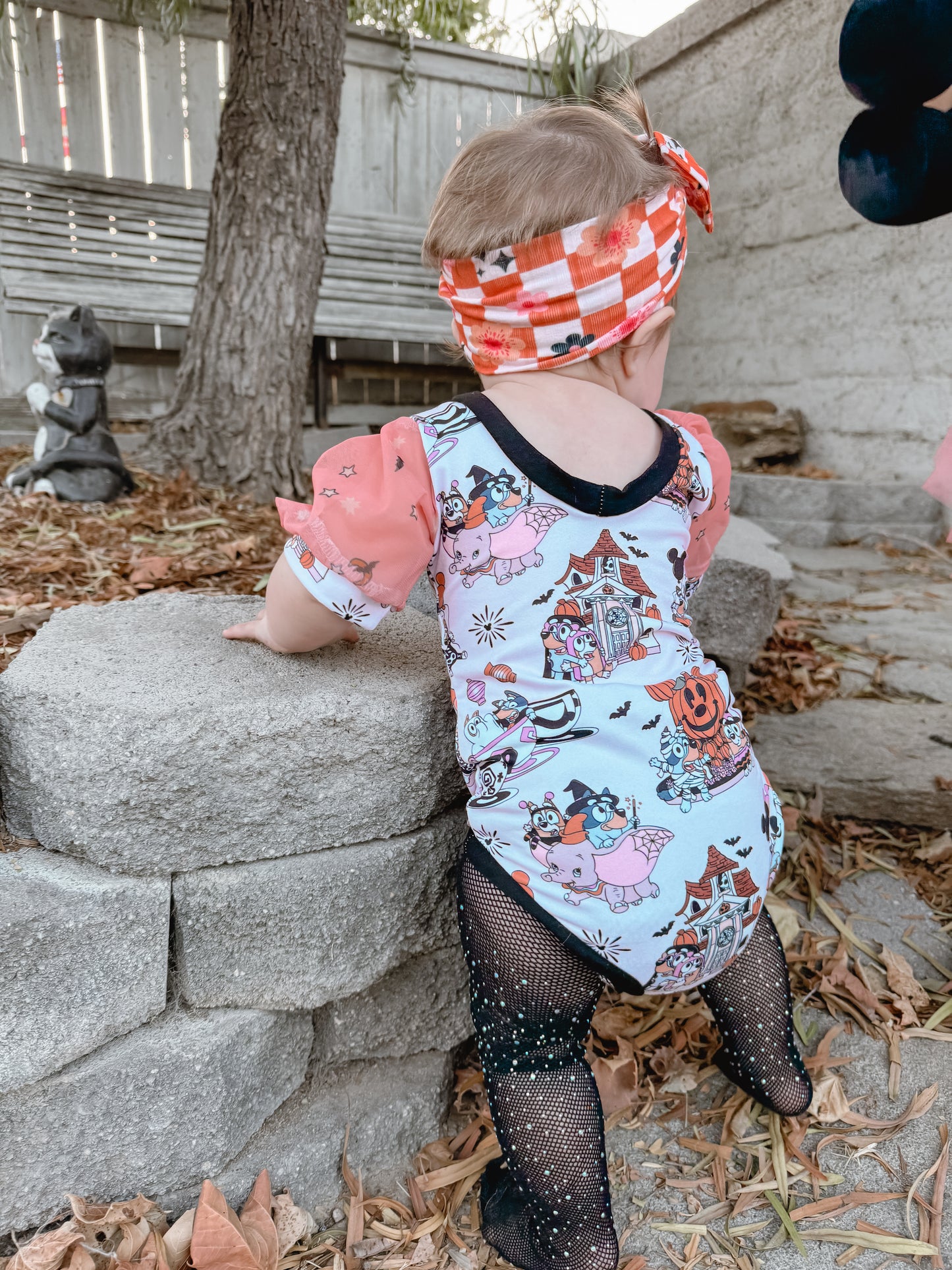 Spooky Pups Puff Sleeve Leotard