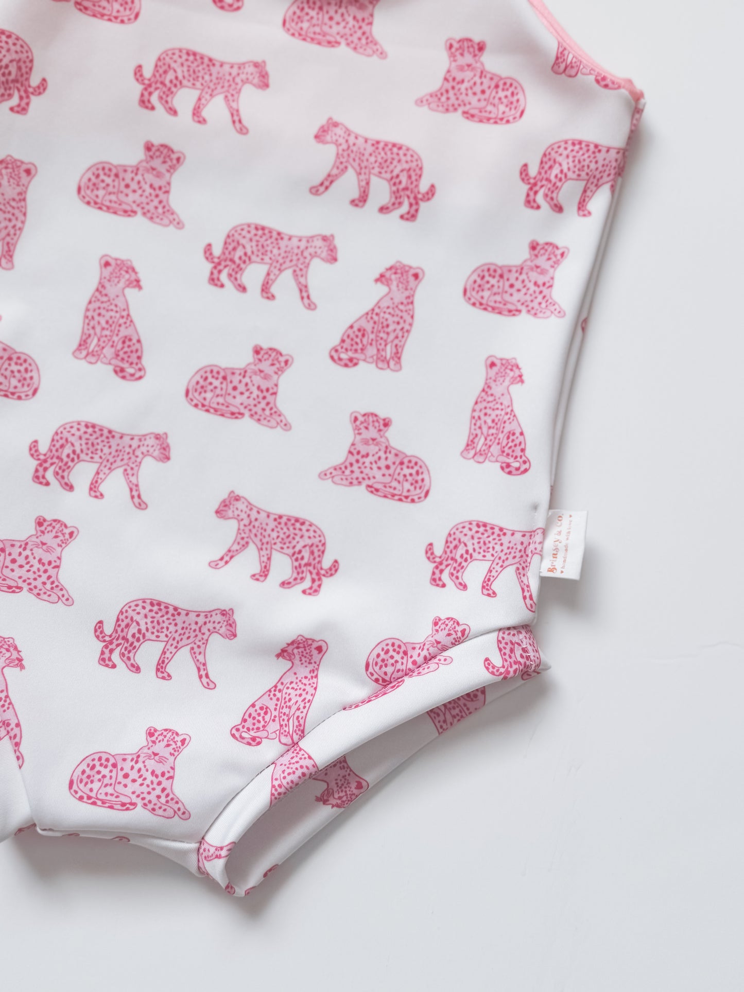 Pink Cheetah Tie Strap Swimsuit