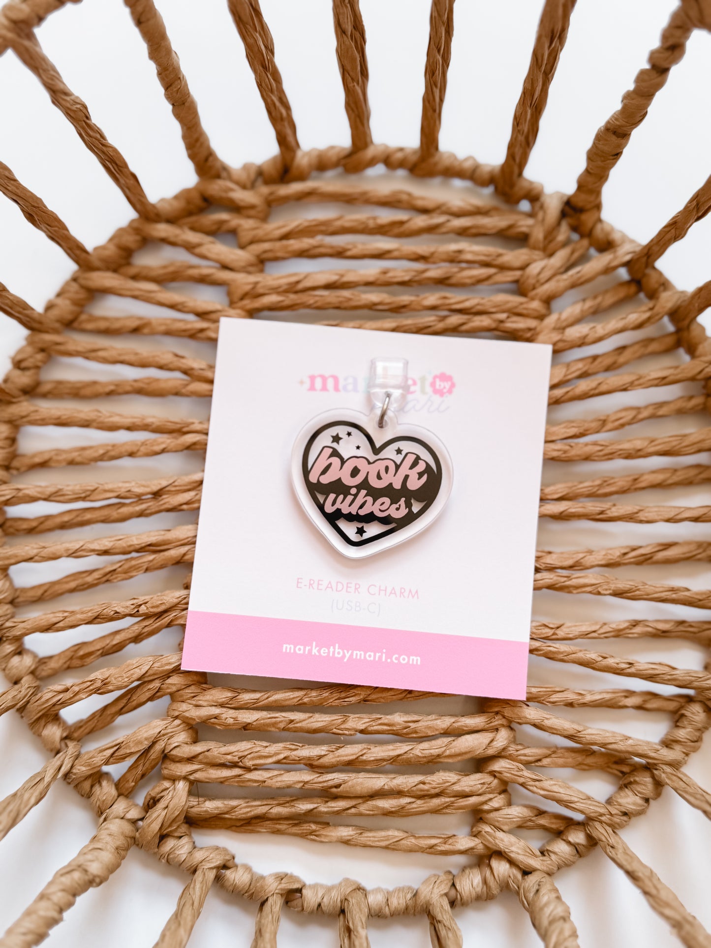 Book Vibes Acrylic E-Reader Charm/Dust Plug
