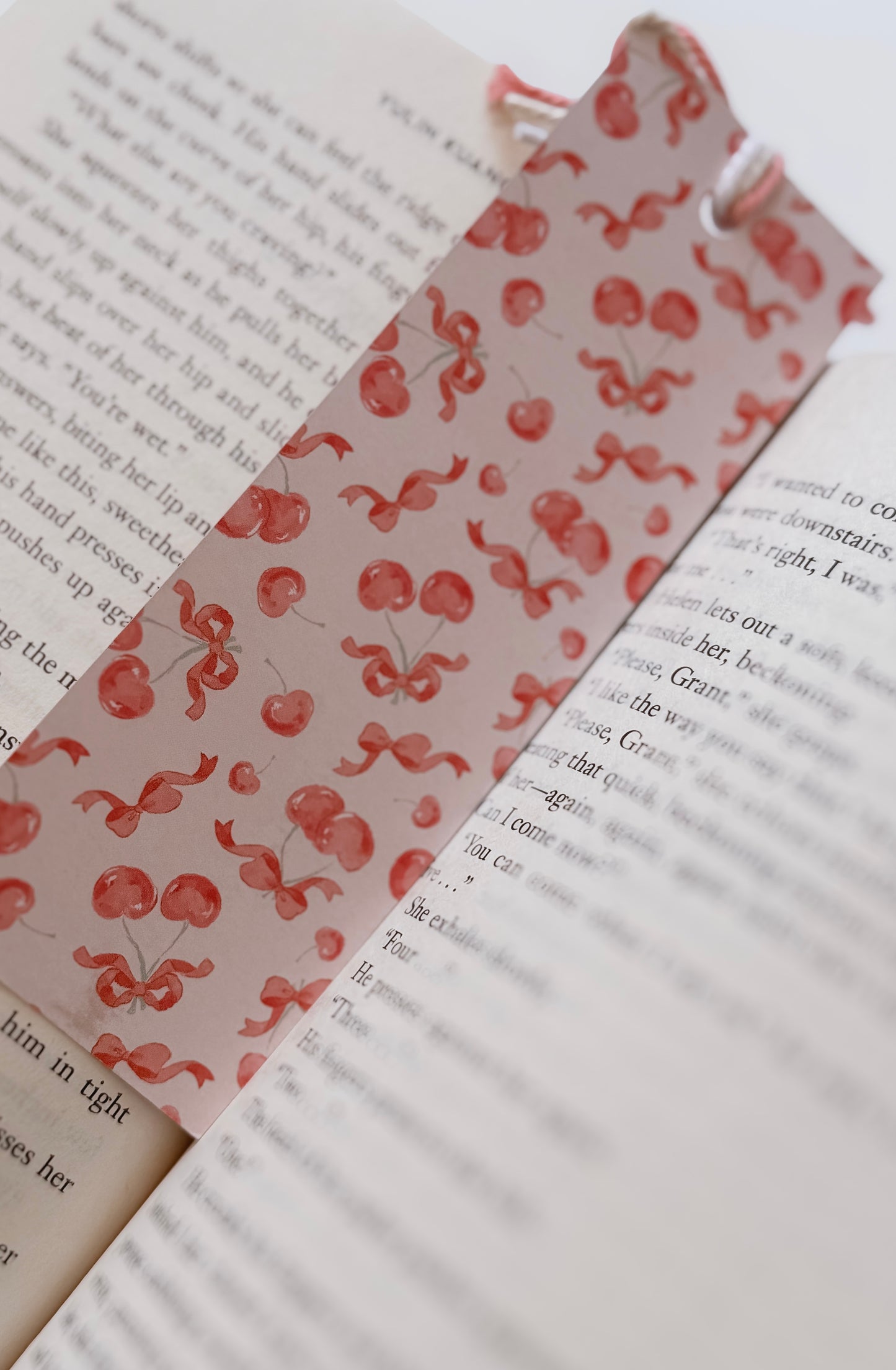 Book Girly + Cherry Double Sided Bookmark
