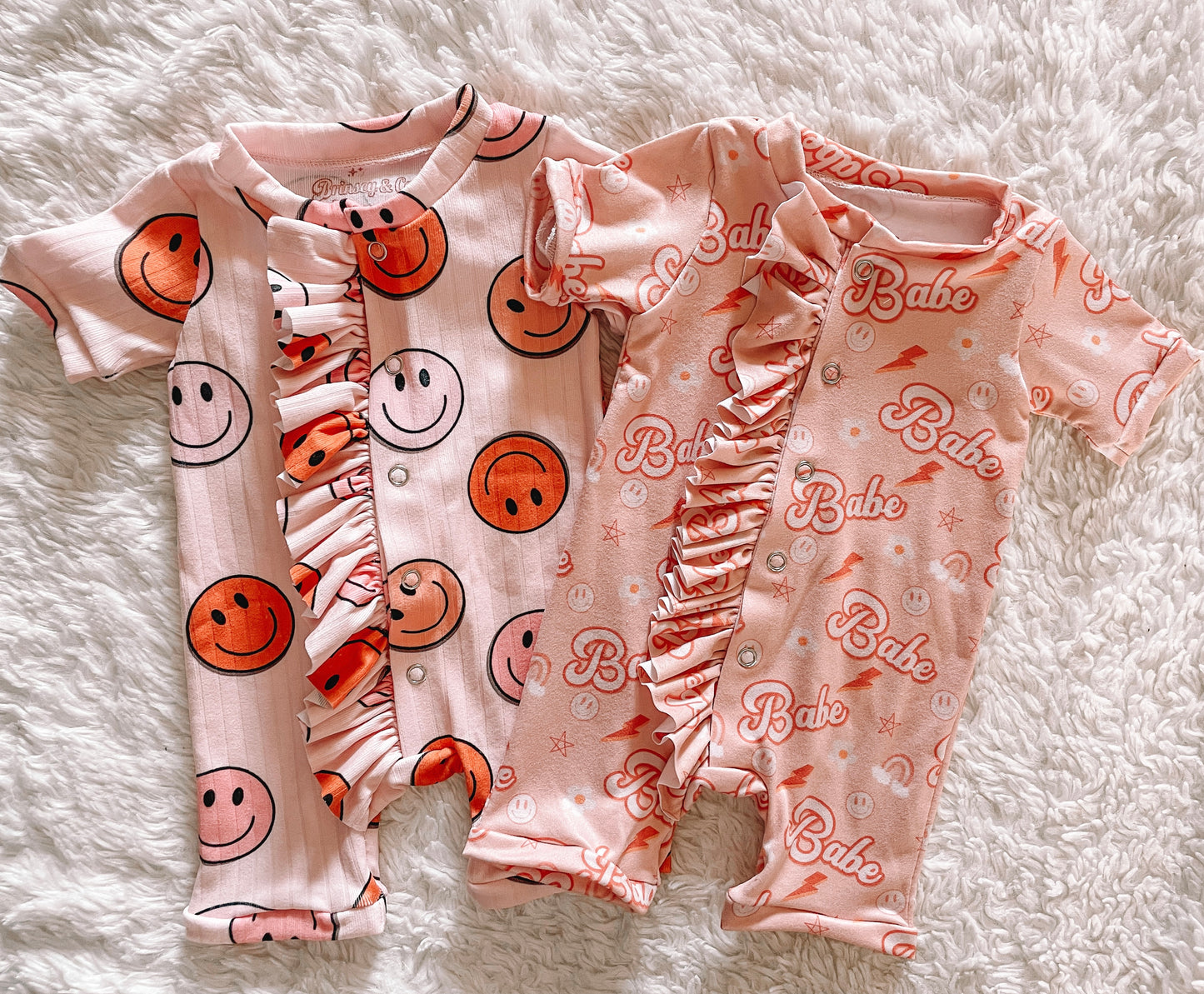 Retro Babe Ruffle Shorts Romper (RTS)