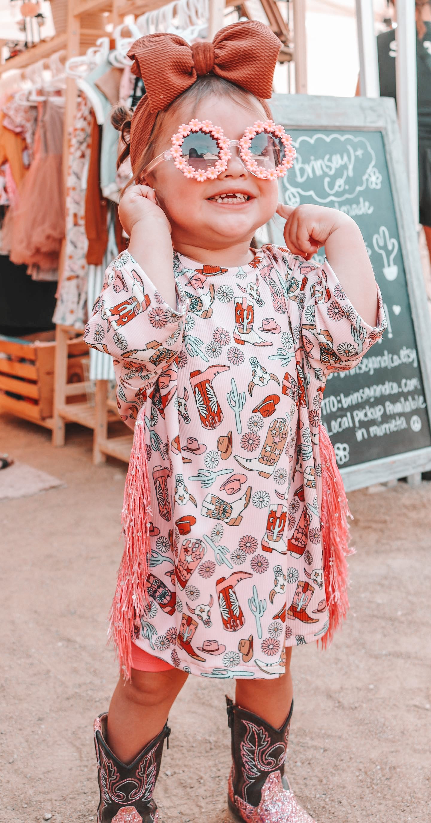 Boho Cowgirl Fringe T-Shirt Dress