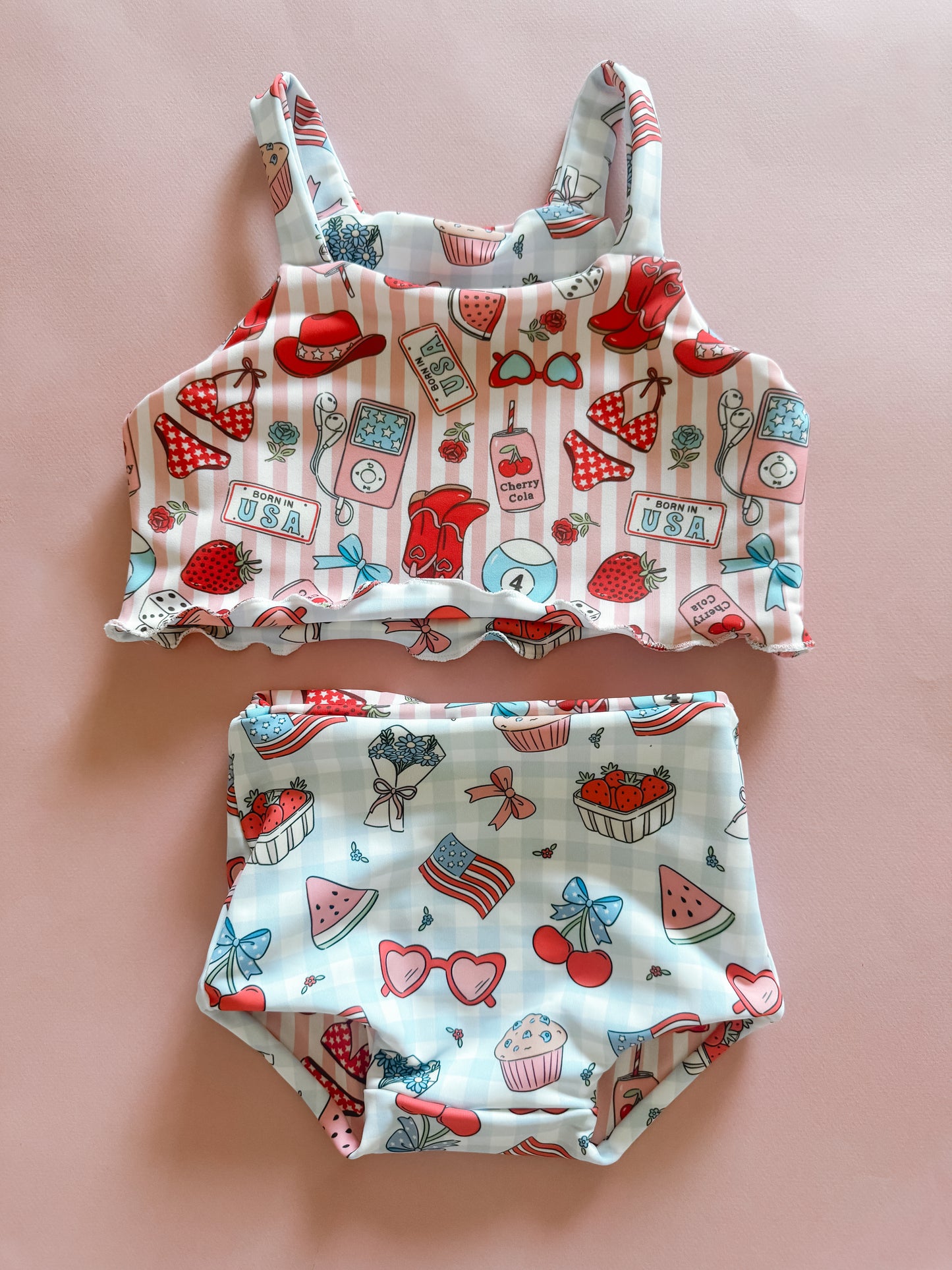America’s Sweetheart + Patriotic Picnic Reversible Cami Bikini (RTS)