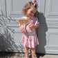 Pink Cupcake Birthday Puff Sleeve Skirt Set