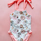 Summer Pups Tie Strap Swimsuit