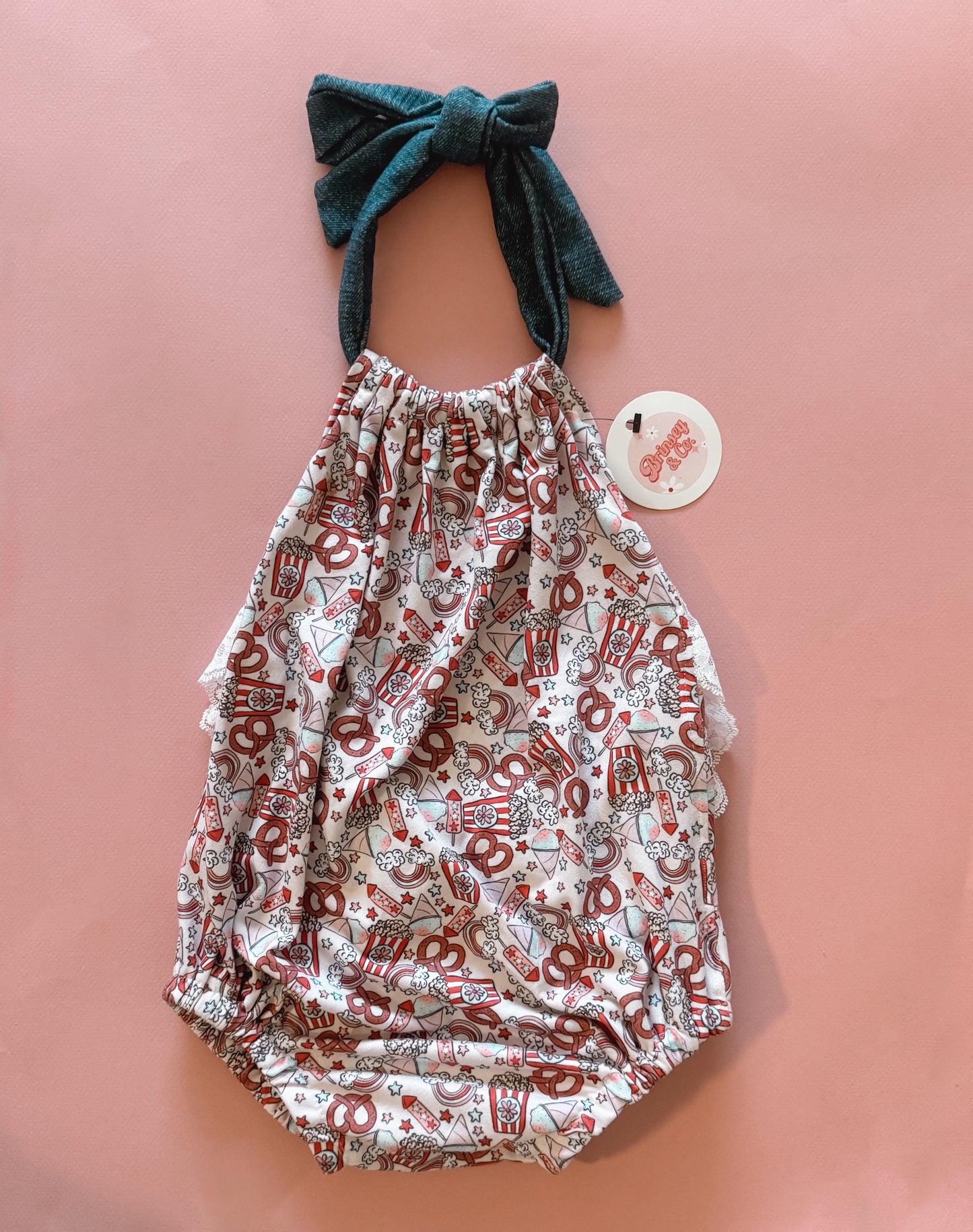 4th of July Snacks Bubble Romper (RTS)