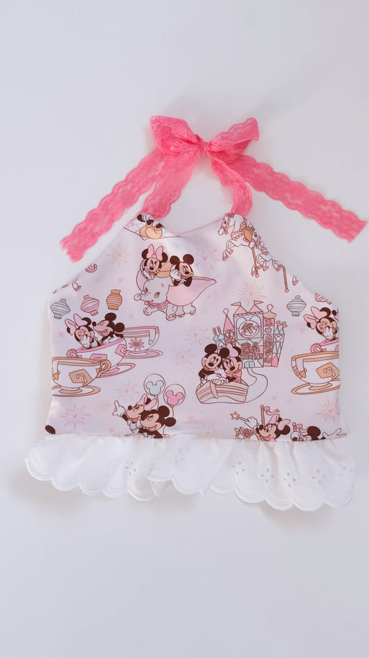 Mouse at the Park Lace Halter Top