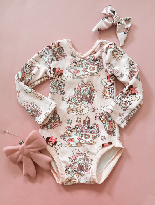 Christmas Pups at the Park Velvet Leotard