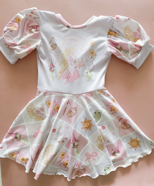 Lantern Princess Puff Sleeve Skirted Leo