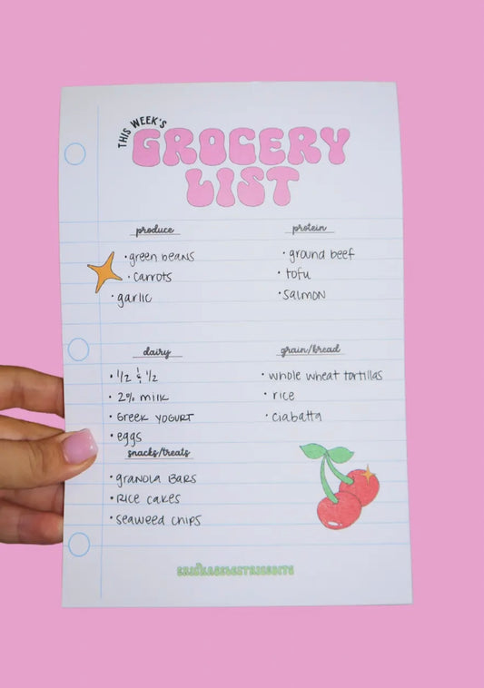 Girly Grocery List Notepad
