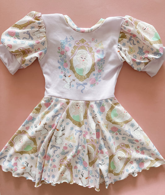 Ice Queen Puff Sleeve Skirted Leo