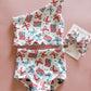 Magical Cruise + Patriotic Bows Reversible One Shoulder Bikini (RTS)