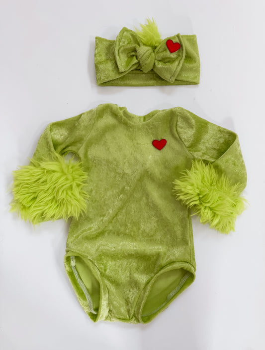 Green Guy Velvet Leotard