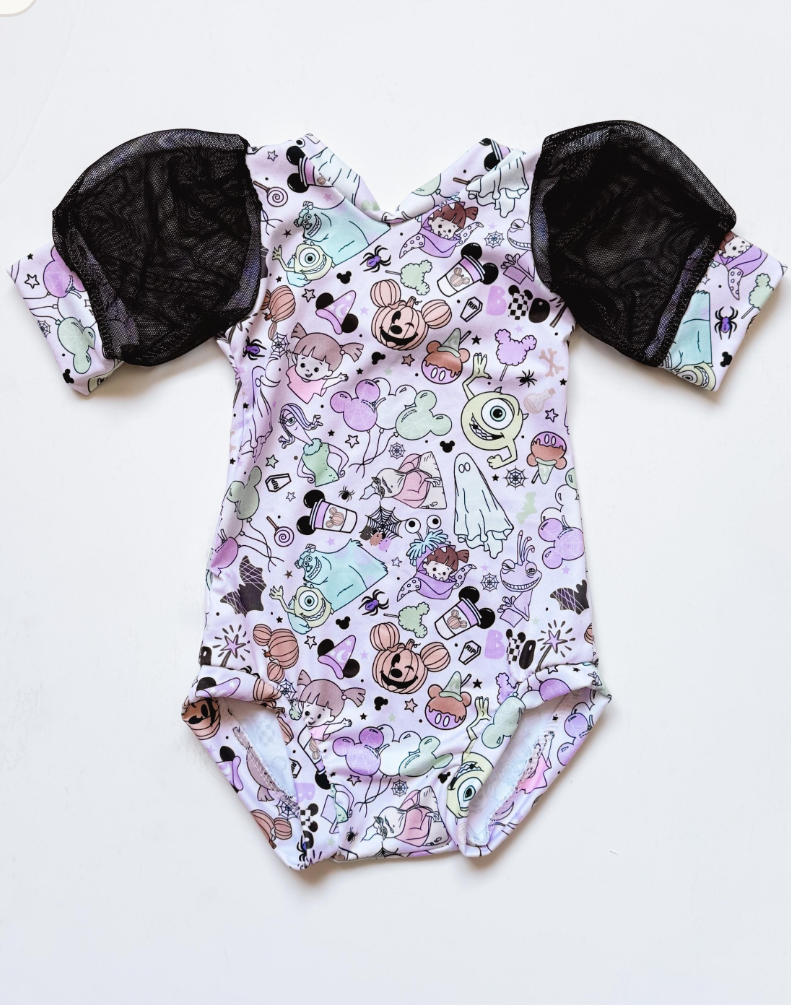 Monsters at the Park Puff Sleeve Leotard