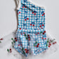 Cherry Gingham One Shoulder Leo