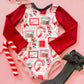 Santa Stamps Waffle Leotard