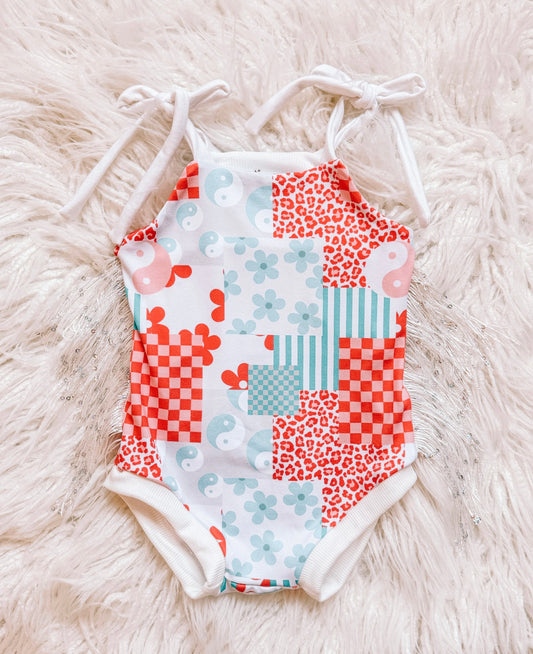 Groovy July Fringe Tie-Strap Leo (RTS)