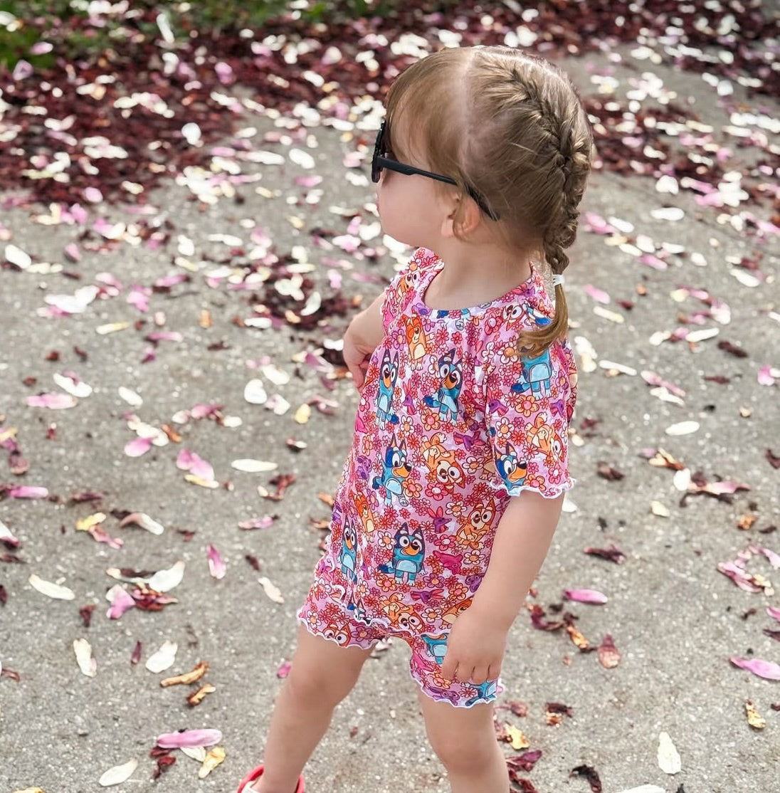 Pink Floral Heeler Biker Set