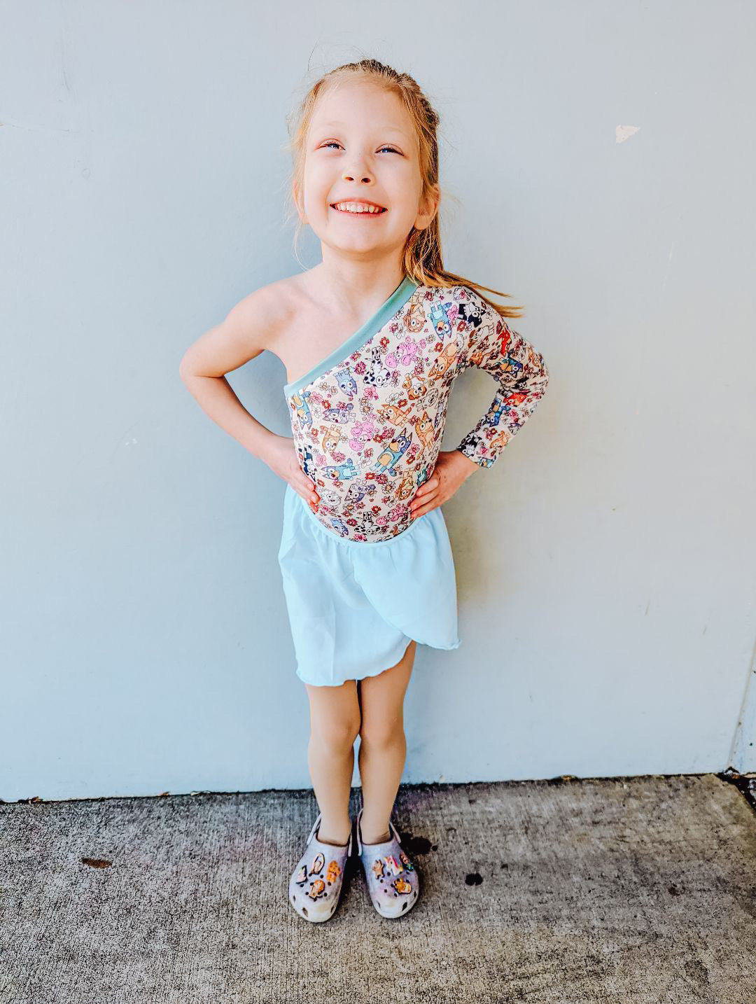 Daisy Heeler One Shoulder Long Sleeve Leo