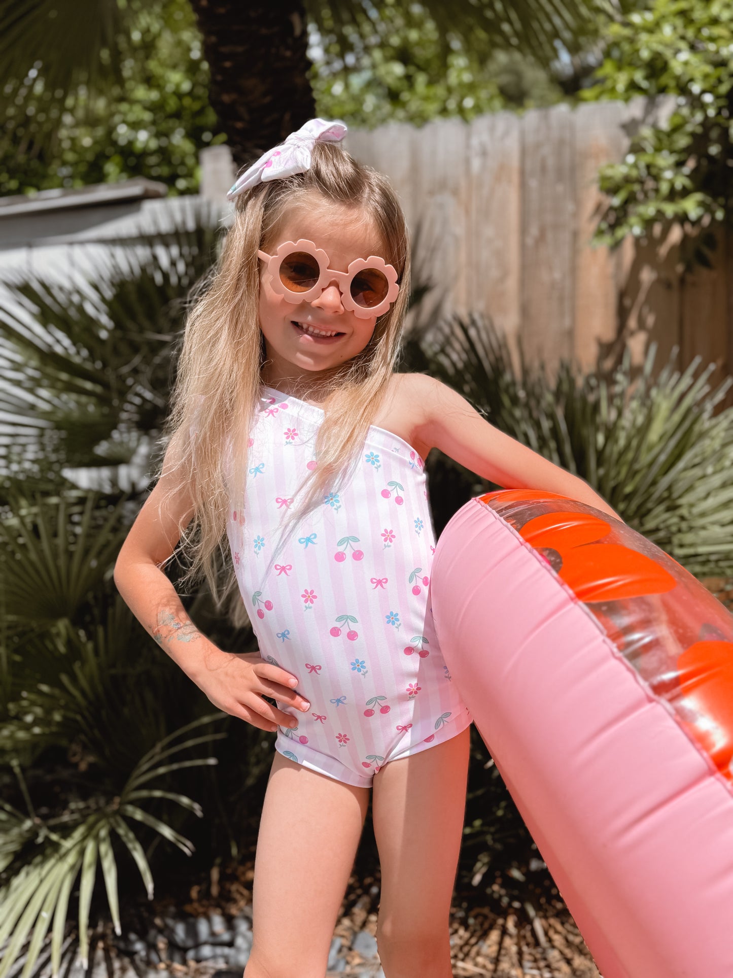 Coquette Stripes One Shoulder Swimsuit