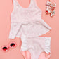 Lilac Tie-Dye Ruffle Peplum Bikini