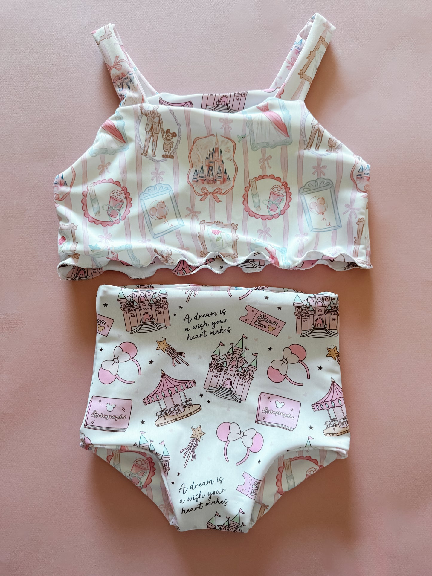 Exclusive Pastel Castle + Girly Park Reversible Cami Bikini