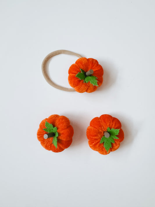 Pumpkin Hair Clip & Headband (RTS)