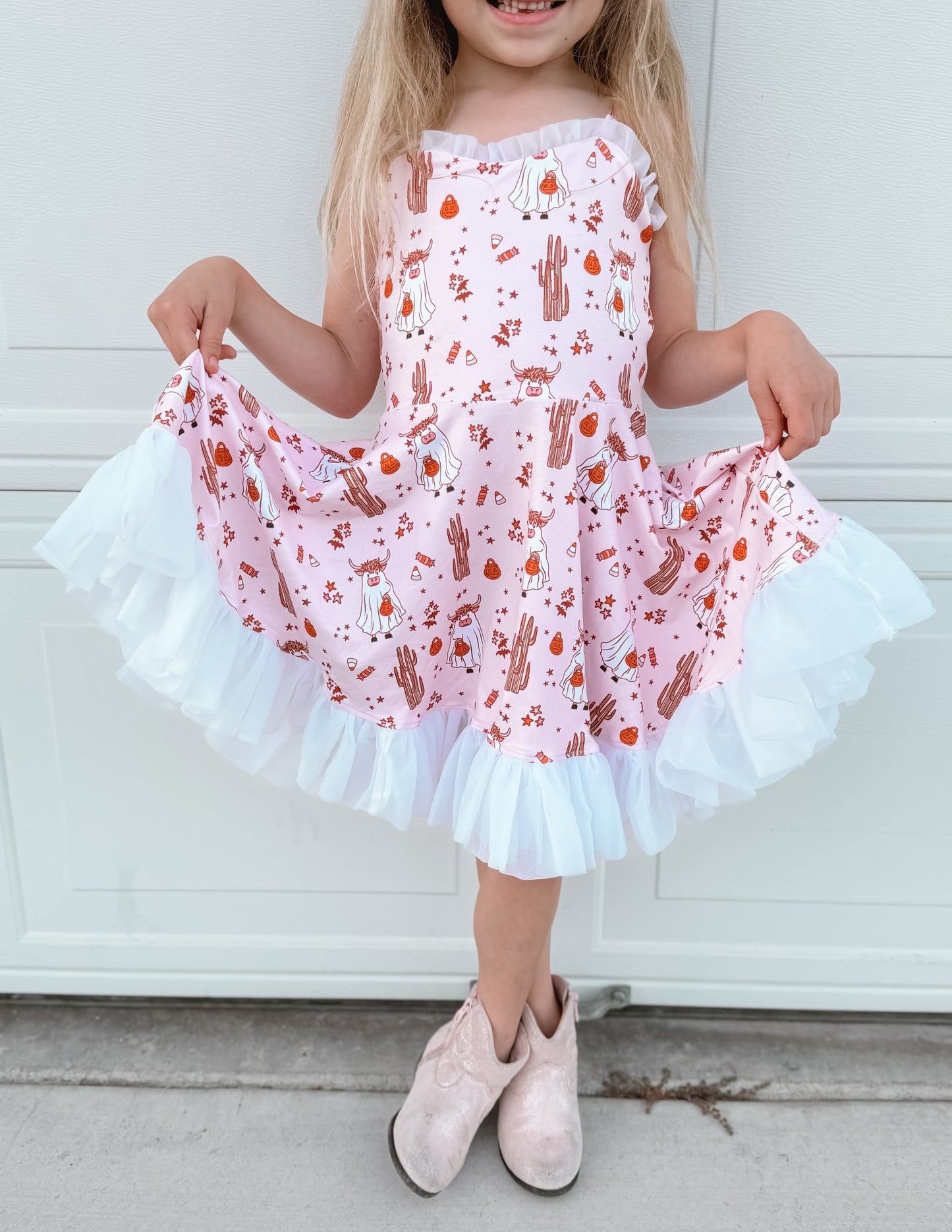 Highland Ghost Halloween Twirl Dress (RTS)