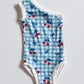 Cherry Gingham One Shoulder Leo