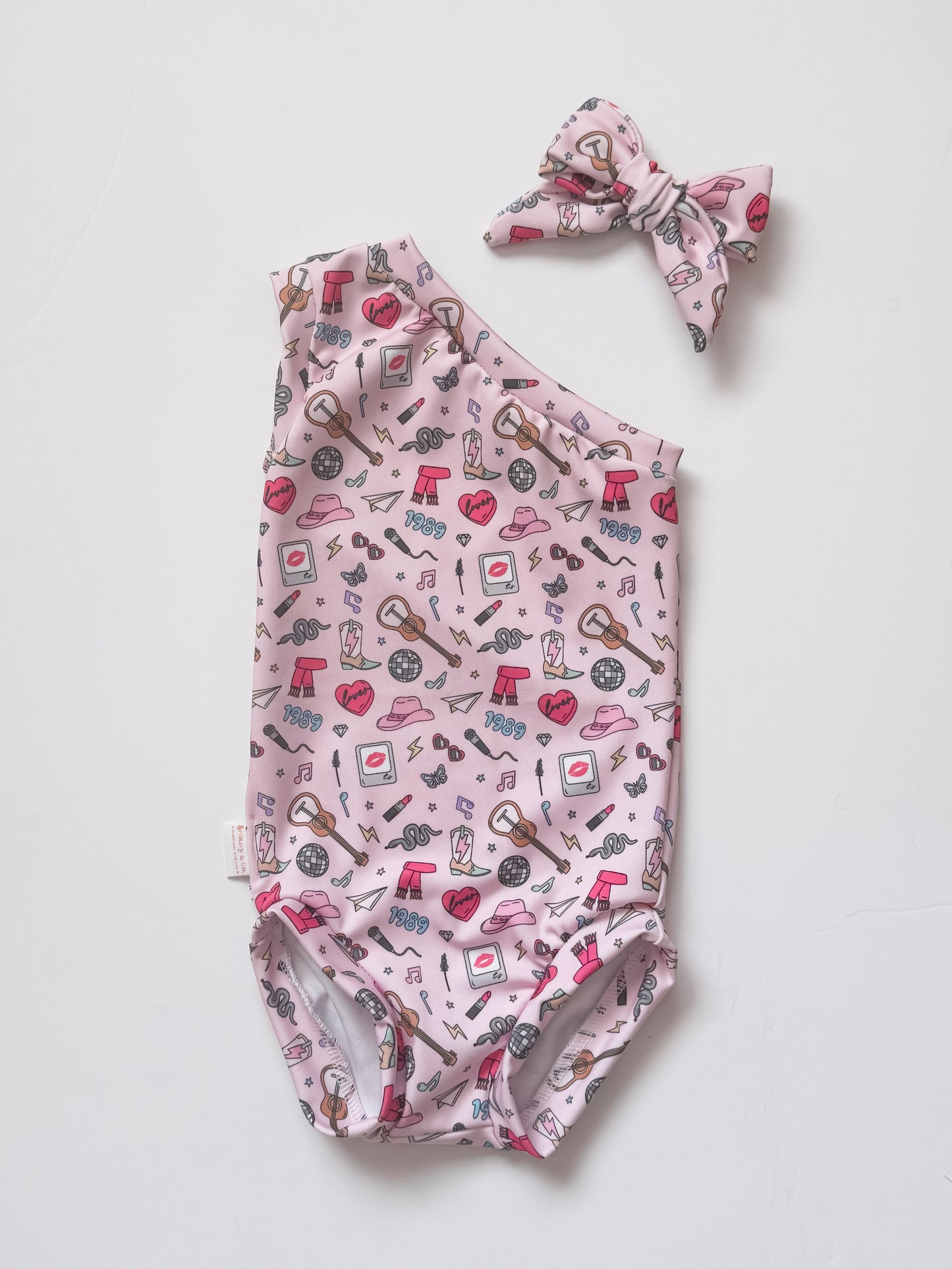 Pink Swiftie One Shoulder Swimsuit