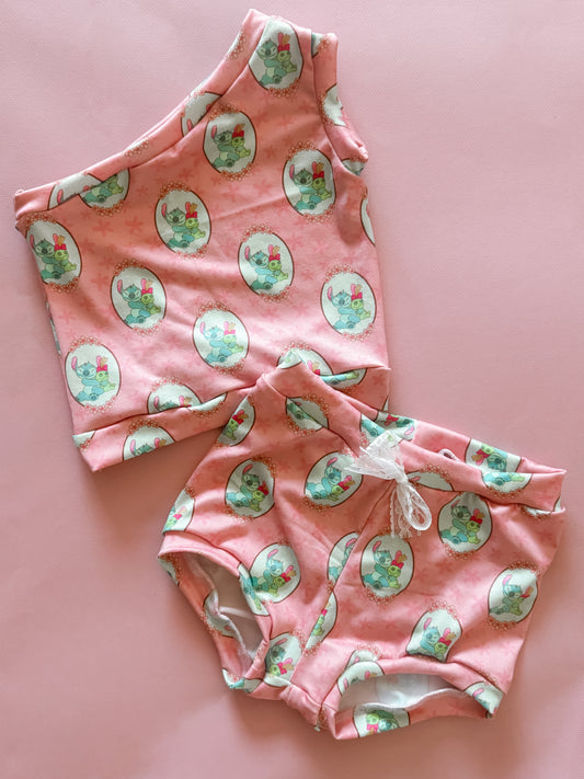 Hawaiian Friends One Shoulder Lounge Set