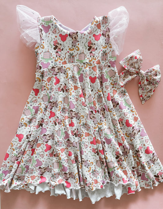 Mouse Birthday Open Back Dress