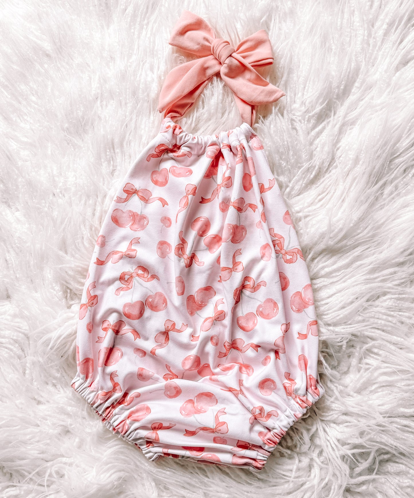 Cherry Bow Bubble Romper