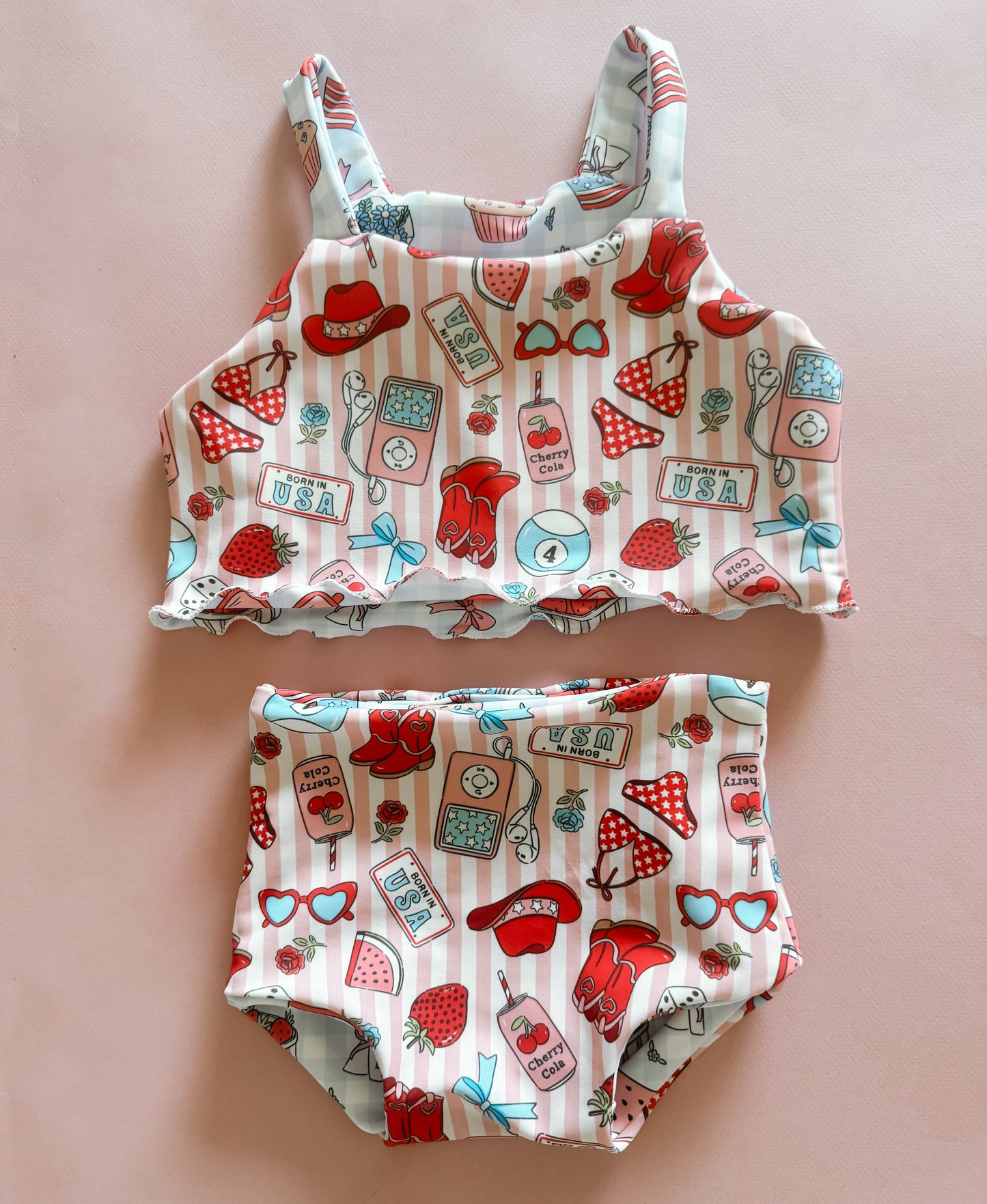 America’s Sweetheart + Patriotic Picnic Reversible Cami Bikini (RTS)