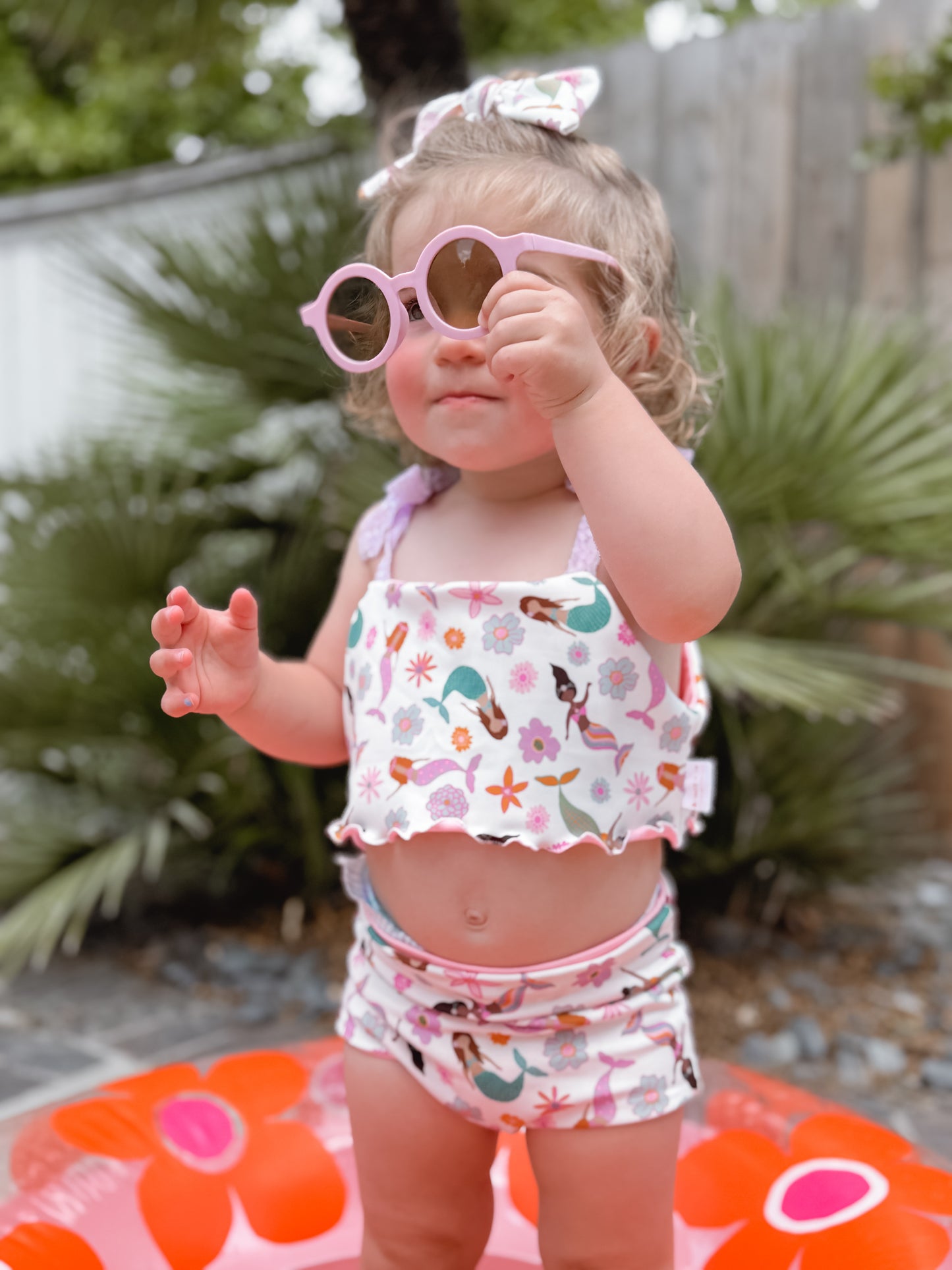 Whimsical Mermaids + Pink Reversible Cami Bikini