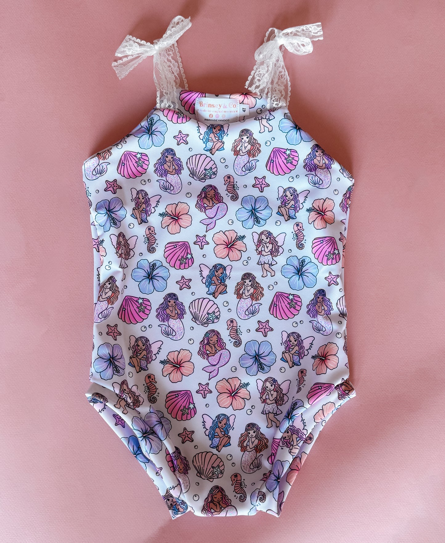Tropical Mermaid Fairy Tie Strap Swimsuit