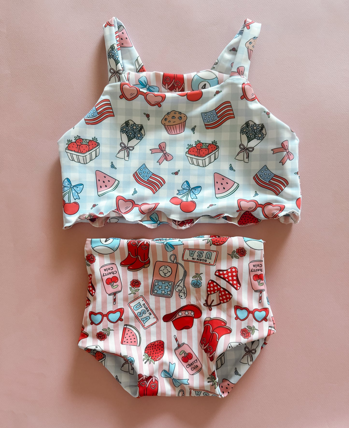 America’s Sweetheart + Patriotic Picnic Reversible Cami Bikini (RTS)