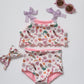 Whimsical Mermaids + Pink Reversible Cami Bikini