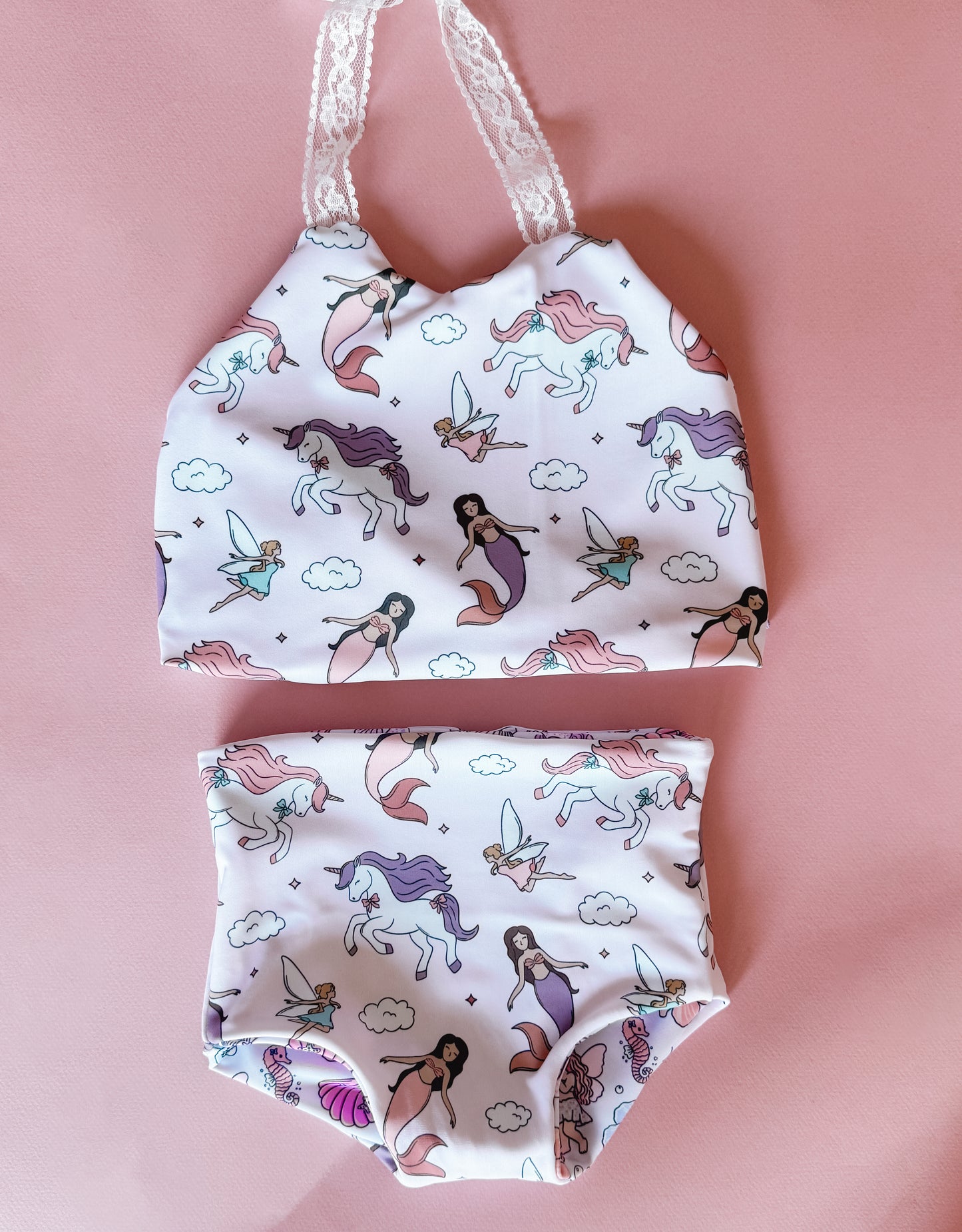 Exclusive Fairytale + Tropical Mermaid Fairy Reversible Halter Bikini