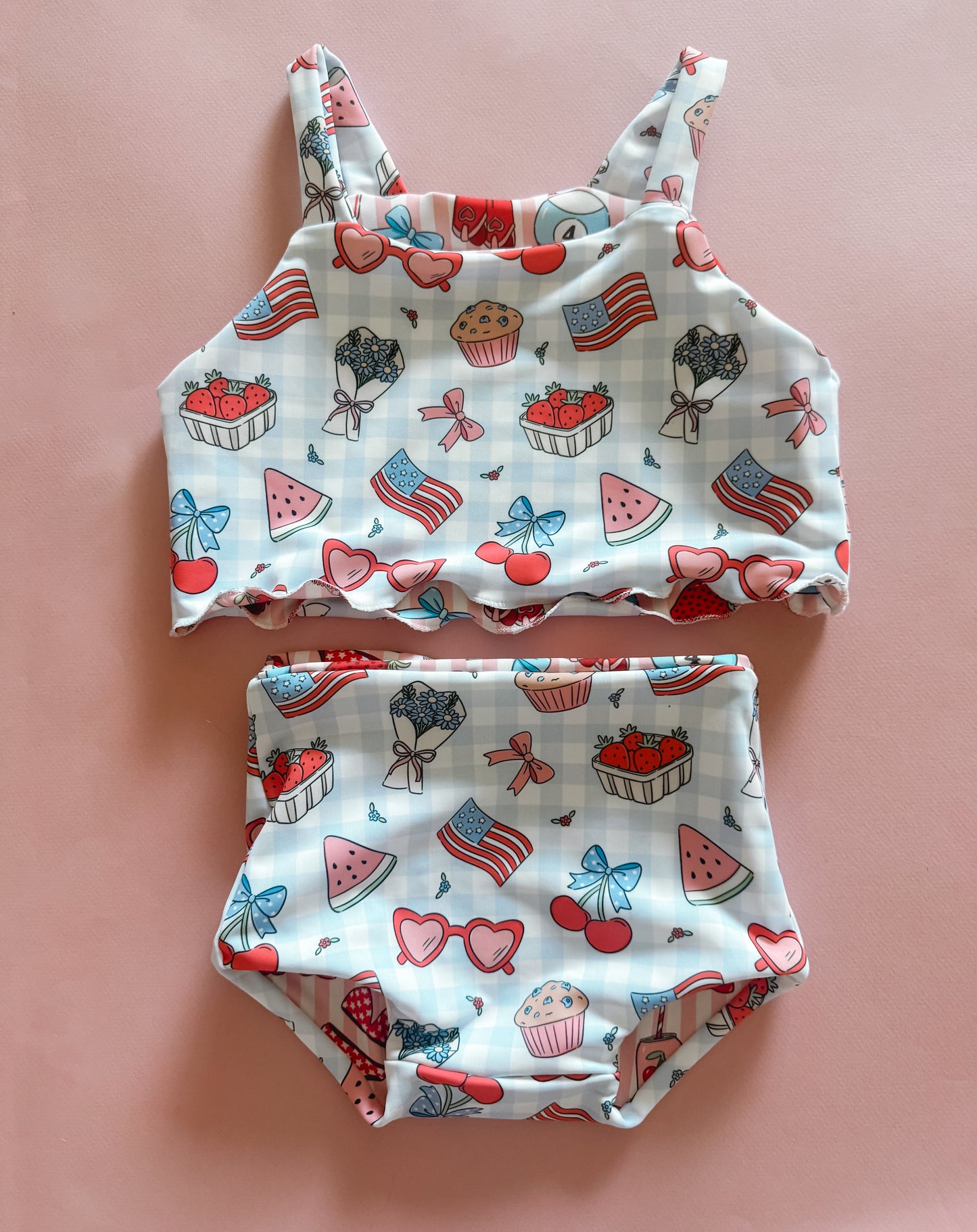 America’s Sweetheart + Patriotic Picnic Reversible Cami Bikini (RTS)